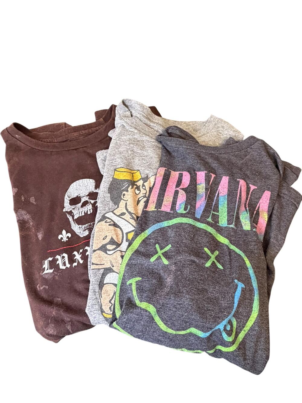 3-Piece Graphic T-Shirt Bundle – Nirvana • Purdue • Taco Tuesday